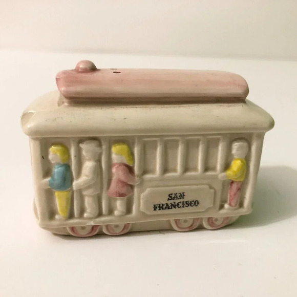 Vintage SNCO  Imports San Francisco Trolley Car Salt And Pepper Shakers - Picture 12 of 16